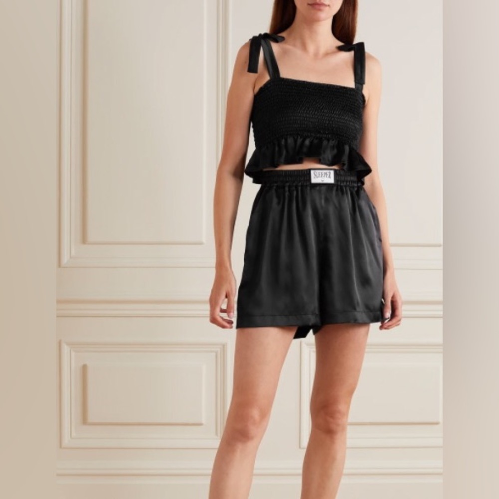 Sleeper Tender Fighter Silk Pajama Set Black